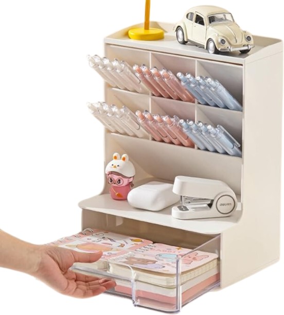 Generic GC-47 Pen Holder for Desk, Pen Organizer Storage Plastic Rack Shelf For  Storage