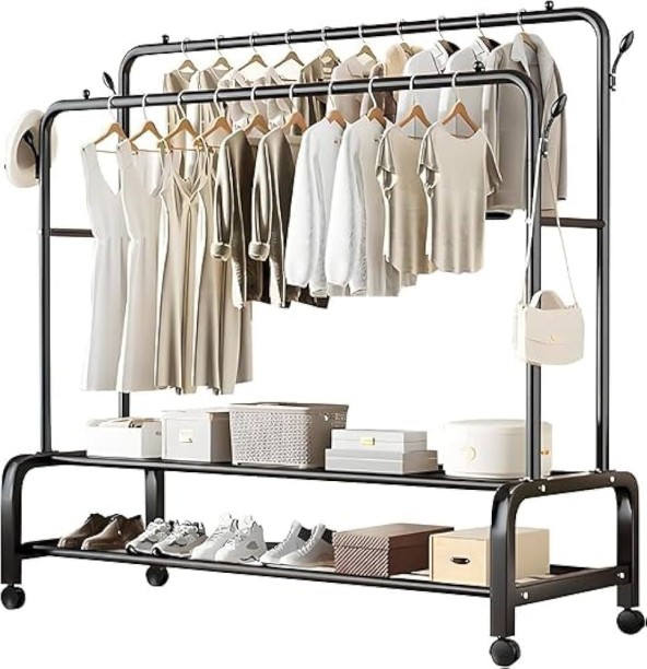 YLD Heavy Duty Clothes Rack - Multipurpose Hanger Iron Rack Shelf