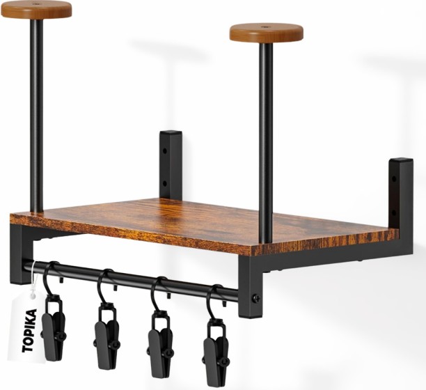 Topika Motorcycle Helmet Holder Wall Mount, Helmet Rack Gear Storage Hook Wooden Rack Shelf For  Storage