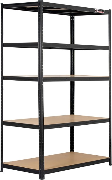 Rhino Racking 5-tier Black 180x90x40cm MDF(Medium Density Fiber), Stainless Steel Rack Shelf