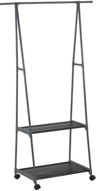 Shopcom Clothes Rack with 2 Shelves Stainless Steel Rack Shelf