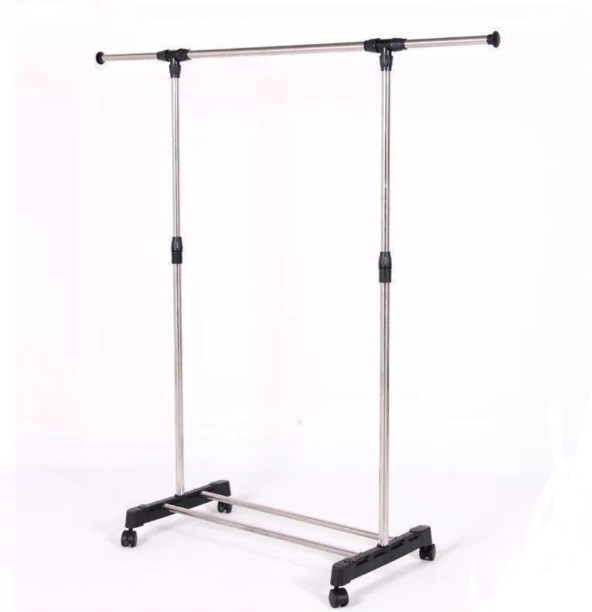 Generic Stainless Steel Single Rod Clothes Rack Steel, Plastic Rack Shelf