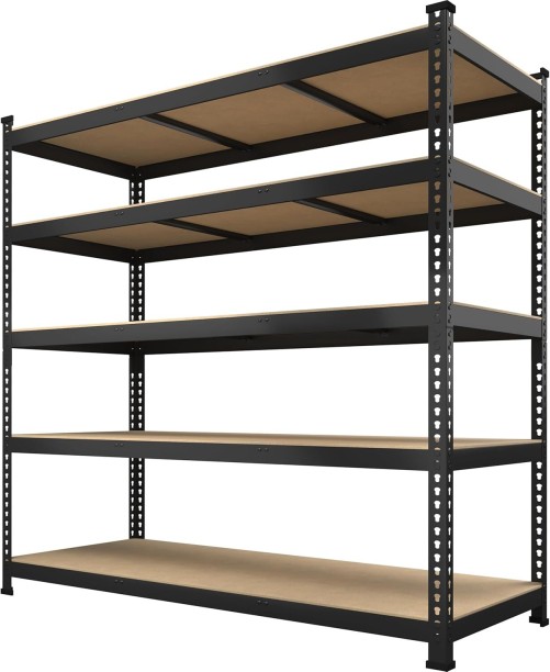 Fine Living 5 Tier Matt Black Max Shelf - 180*120*60cm Steel Rack Shelf
