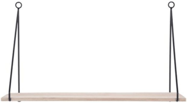 Koopman Paulownia Tomentosa Wooden Shelf With Metal Hangers Wooden Rack Shelf