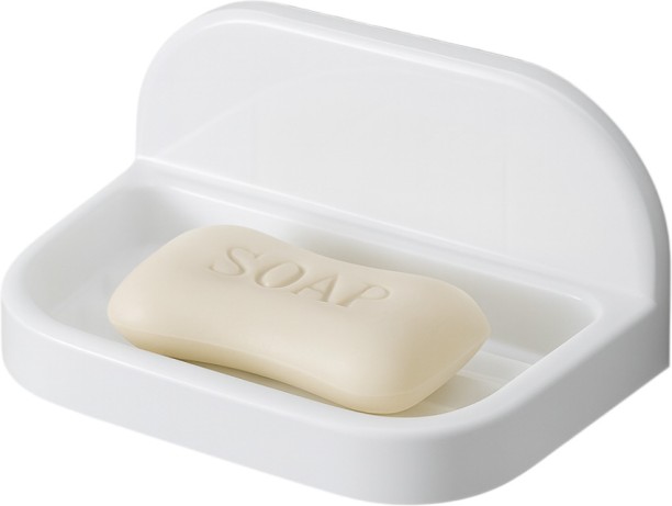 Bathlux Bathroom Soap Holder Wall Mounted White Plastic Rack Shelf For  Bathroom