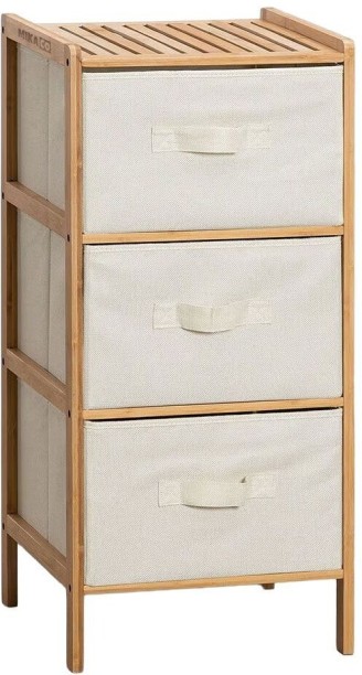 LUXY Natural Harmony 3-Drawer Organizer Fabric Free Standing Cabinet