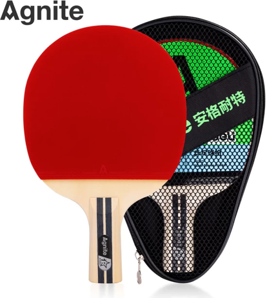 Agnite Table Tennis Racquet Paddle Black, Red Table Tennis Racquet