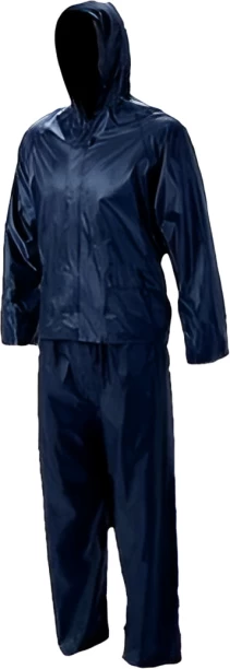 Dromex Rainsuit 2 Piece Navy Rubberized Rain Suit Solid Unisex Raincoat