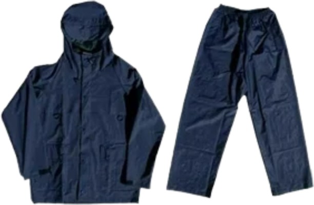 Matsafe Rainsuit Navy Rubberised (XXLarge 2PC+Hood) Solid Unisex Raincoat