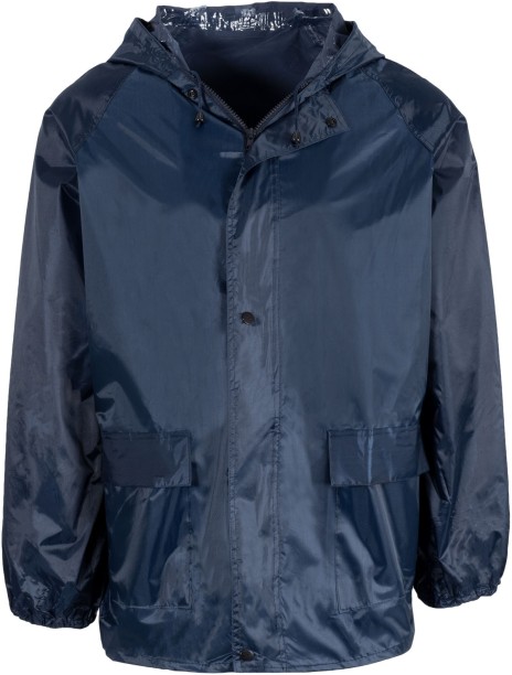 REBEL REBEL AquaSkin Rubberised Navy Rainsuit (M) Solid Unisex Raincoat