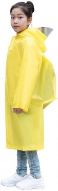 Perfect Dealz Kids Backpack Raincoat Solid Boys & Girls Raincoat