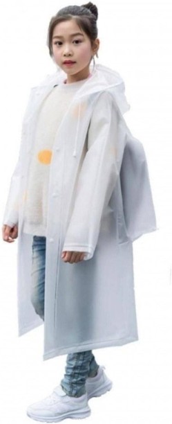 Perfect Dealz Kids Backpack Raincoat Solid Boys & Girls Raincoat