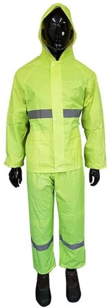 Pioneer Safety High-Visual Reflective Tape Lime Rain Suit 2 Piece Small Solid Unisex Raincoat