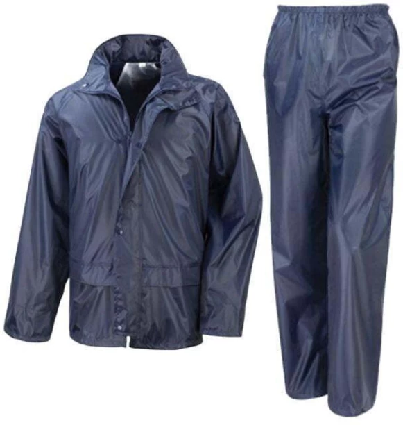 Skudo Elite Rain Suit 2Piece Rubberised Navy Medium Solid Unisex Raincoat