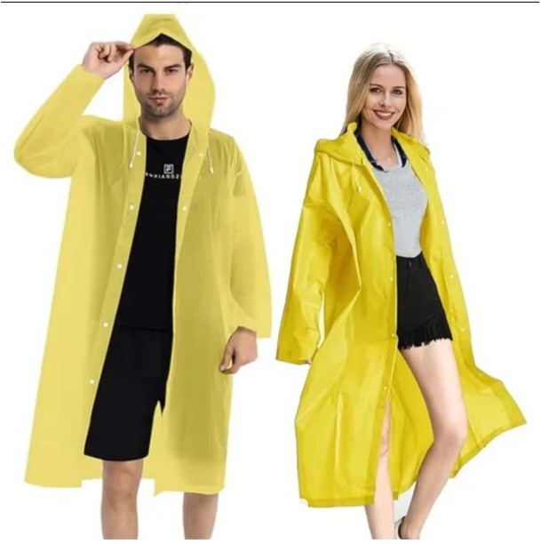 Generic Adult Raincoat Free Size (2pcs) Solid Unisex Raincoat