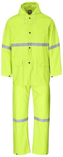 Altitude Light Duty Tornado Hi-Viz Reflective Rubberised Rainsuit Striped Unisex Raincoat