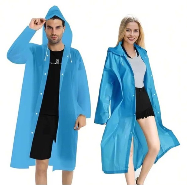 Generic Adult Raincoat Free Size (2pcs) Solid Unisex Raincoat