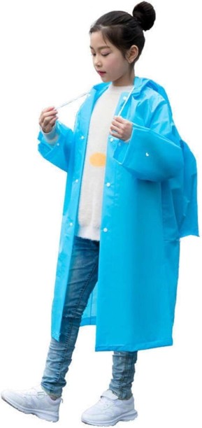 Perfect Dealz Kids Backpack Raincoat Solid Boys & Girls Raincoat