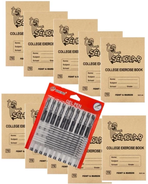 Scholar A4 Feint & Margin College Exercise Book 72 Page Notebook