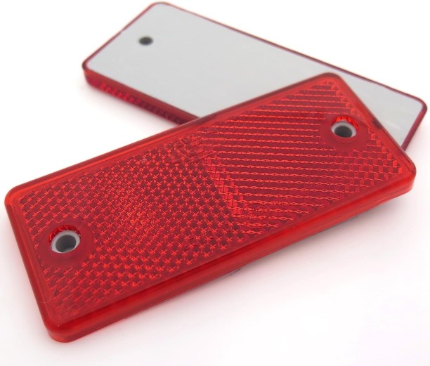Just Simplified Industrial Red Rectangular Rear Reflectors for Trailers 4 cm x 9 cm Red Reflective Tape