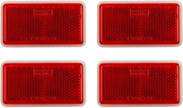 Gen Merch Rectangular Reflector Stick-On 3 cm x 6.5 cm Red Reflective Tape