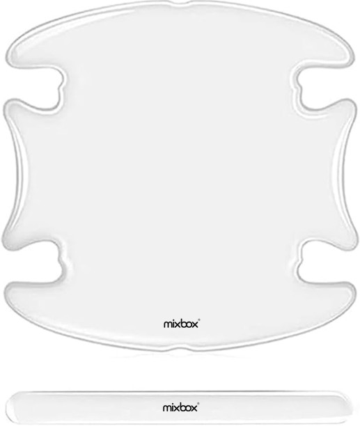 Mixbox 4 PCs Vinyl Transparent Car Exterior Door Handle Protector 8 cm x 8.9 cm White Reflective Tape
