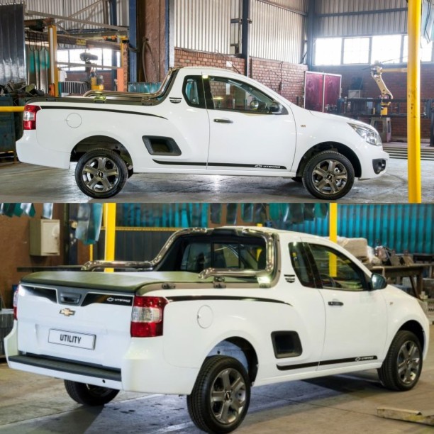 Chev UteForce Sticker Set Chev 30 cm x 2 m Black Reflective Tape