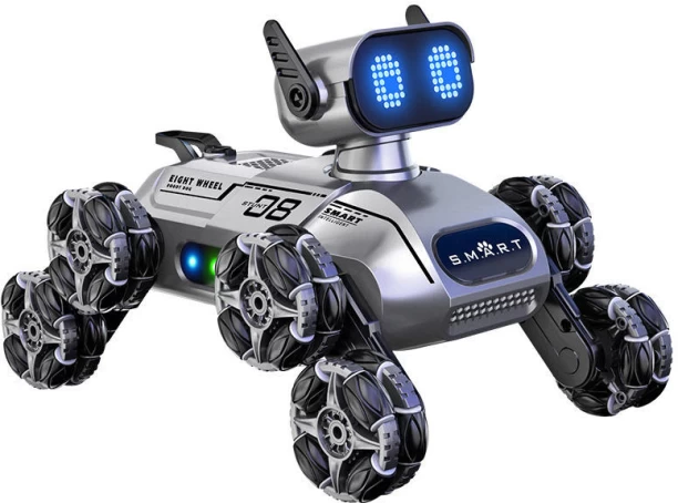 ELCTRO WORLD Intelligent Remote Control Stunt Eight Wheel Robot Dog