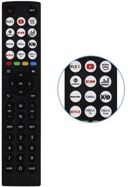 TCHDNZRC Replacement Remote Control Hisense, VIDAA LCD LED TV, MODELS 3A7300F, 50A7300F, 50A7300FTUK, 55U8HAU, 55E7HQ, 50E77HQ, 43A7300F, 43A7300FTUK, 55A7300F, 65A7300F Remote Controller