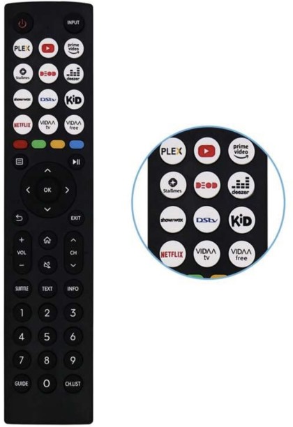TCHDNZRC EN2J36H Replacement Remote Control Hisense VIDAA LCD LED TV, MODELS 3A7300F, 50A7300F, 50A7300FTUK, 55U8HAU, 55E7HQ, 50E77HQ, 43A7300F, 43A7300FTUK, 55A7300F, 65A73OOF Remote Controller