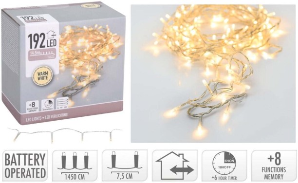 Excellent Houseware 192 LEDs 14.5 m Gold Steady Ball Light