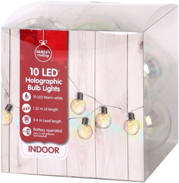 Santa's Trading 10 LEDs 135 m White Steady Ball Light