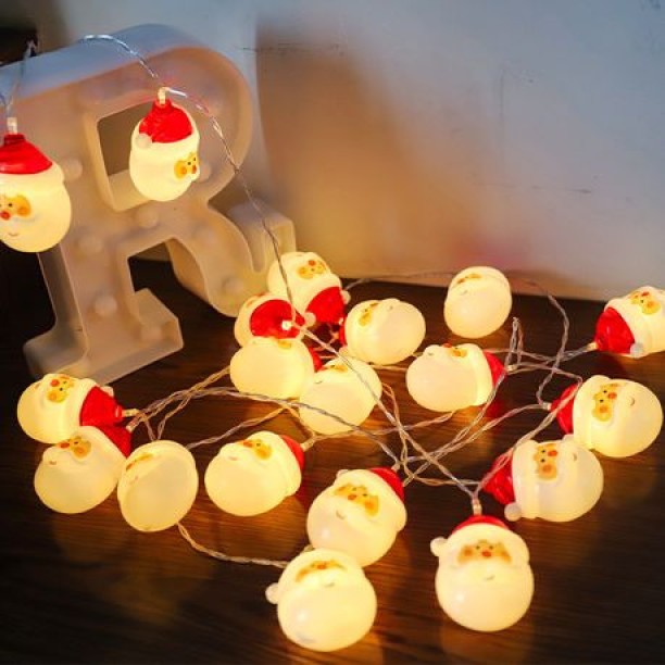 top sale trader 10 LEDs 7 cm Gold Colour Changing Santa Claus Light
