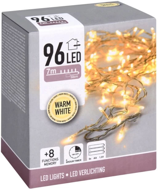 Excellent Houseware 96 LEDs 7 m White Steady Ball Light