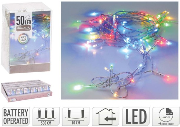 Excellent Houseware 50 LEDs 500 cm Multicolour Steady Ball Light