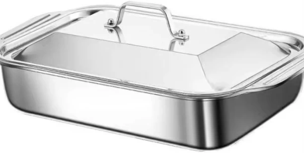 Premium Stainless Steel Lasagna & Roasting Pan – Deep Oven Dish for Meat & Veggies 3 kg Roaster
