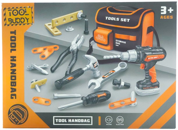 Tool Buddy 25-piece Simulated Electric Tool Handbag Role Play Toy
