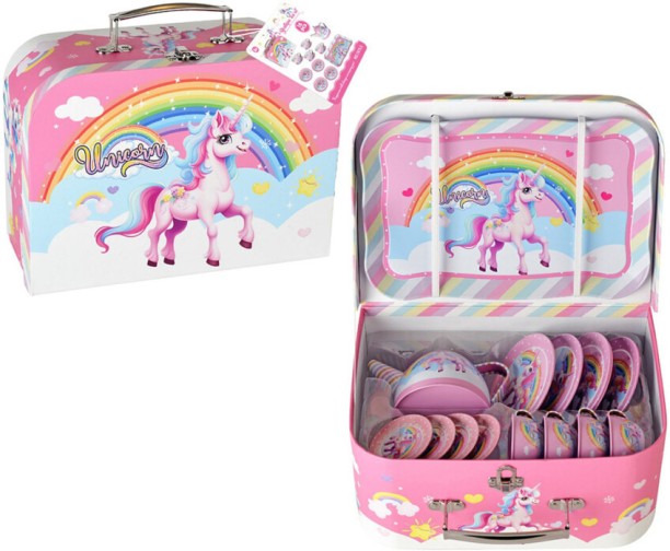 JUSTSIMPLIFIED Suitcase Tea Party Playset Role Play Toy