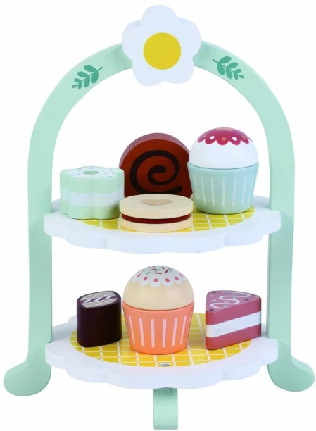 Zookabee Dessert & Cakes Stand Tea Party Set - Wooden Toy Role Play Toy