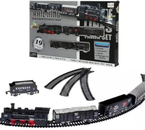 generic Rail King 19 Piece Electronic Train Set Role Play Toy