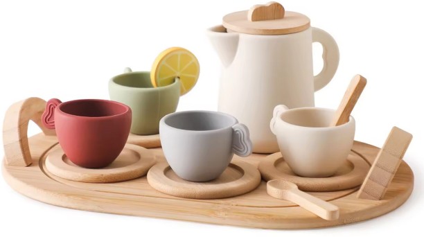Treasure Toys Wooden Tea Party Set for Kids Role Play Toy