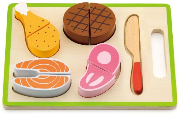 Viga Cutting Meal Board Set 10pc Role Play Toy