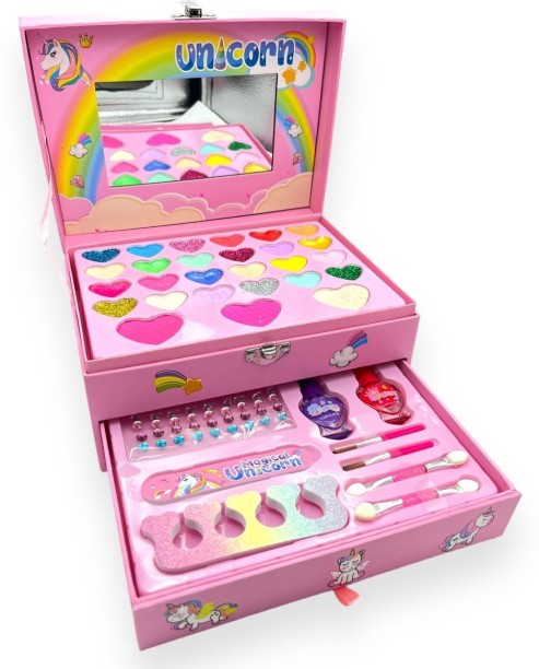Teeto Toys Magical Unicorn Makeup Chest Play Set - Toys for Girls Role Play Toy