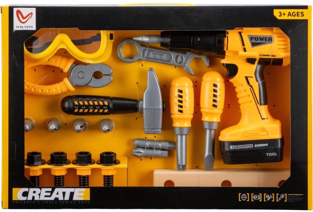 Viva Battery Operated Toy Screw Driver & Accessories Role Play Toy
