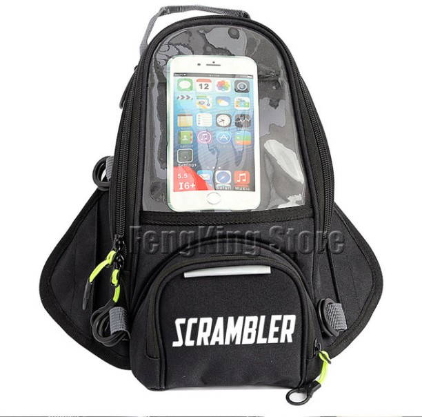 scrambler (Black)For Ducati Scrambler 400 800 1100 Motorcycle Magnetic Motorcycle Bags Riding Motorcycle Bags Navigation Fuel Tank Motorcycle Bags Large Screen Roof Box