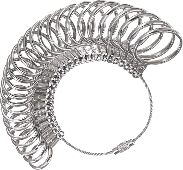 ALANES 1-13 Stainless Iron Ring Sizer Finger Ring Sizing Measuring Tool Single Unit Measuring Wheel