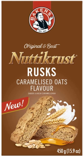 Bakers Original & Best Nuttikrust Caramelised Oats flavoured Wheat Rusk
