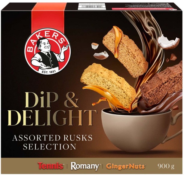 Bakers Assorted Dip & Delight Coconut flavoured Coconut Rusk