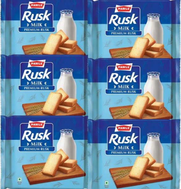 PARLE Rusk Milk Premium (Pack of 6) Milk flavoured Milk Rusk