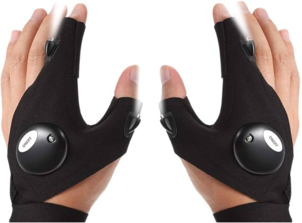 Generic CF147 Pair of LED Flashlight Fingerless Inner Gloves